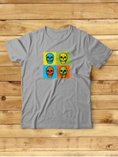 Футболка мужская с черепом базовая оверсайз с рисунком с надписью с принтом черепа