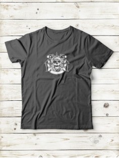 Футболка мужская с черепом базовая оверсайз с рисунком с надписью с принтом черепа