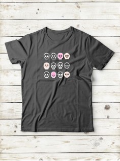 Футболка мужская с черепом базовая оверсайз с рисунком с надписью с принтом черепа