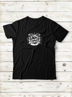 Футболка мужская с черепом базовая оверсайз с рисунком с надписью с принтом черепа