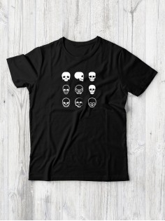 Футболка мужская с черепом базовая оверсайз с рисунком с надписью с принтом черепа