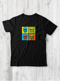 Футболка мужская с черепом базовая оверсайз с рисунком с надписью с принтом черепа