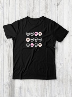 Футболка мужская с черепом базовая оверсайз с рисунком с надписью с принтом черепа