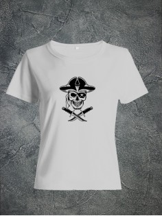 Футболка женская с черепом базовая оверсайз с рисунком с надписью с принтом черепа