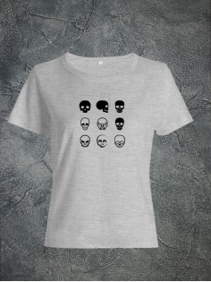 Футболка женская с черепом базовая оверсайз с рисунком с надписью с принтом черепа