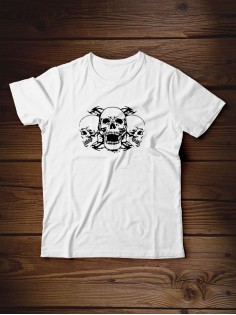 Футболка мужская с черепом базовая оверсайз с рисунком с надписью с принтом черепа