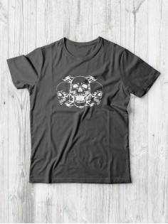 Футболка мужская с черепом базовая оверсайз с рисунком с надписью с принтом черепа