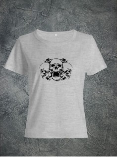 Футболка женская с черепом базовая оверсайз с рисунком с надписью с принтом черепа