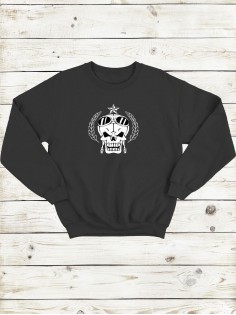 Свитшот мужской с черепом базовый оверсайз с рисунком толстовка с принтом