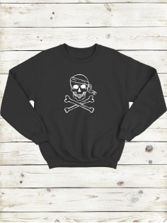 Свитшот мужской с черепом базовый оверсайз с рисунком толстовка с принтом