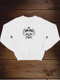 Свитшот женский с черепом базовый оверсайз с рисунком толстовка с принтом