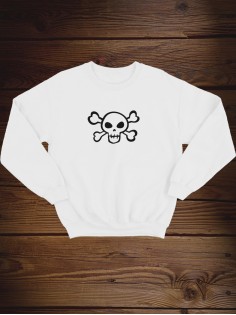 Свитшот женский с черепом базовый оверсайз с рисунком толстовка с принтом