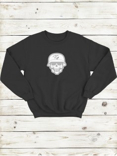 Свитшот женский с черепом базовый оверсайз с рисунком толстовка с принтом