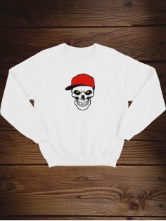 Свитшот мужской с черепом базовый оверсайз с рисунком толстовка с принтом