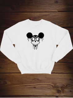 Свитшот женский с черепом базовый оверсайз с рисунком толстовка с принтом