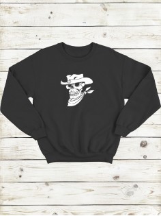 Свитшот женский с черепом базовый оверсайз с рисунком толстовка с принтом