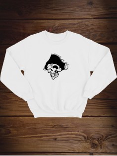 Свитшот женский с черепом базовый оверсайз с рисунком толстовка с принтом