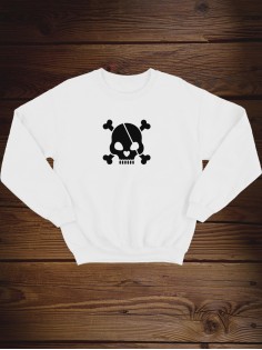 Свитшот женский с черепом базовый оверсайз с рисунком толстовка с принтом