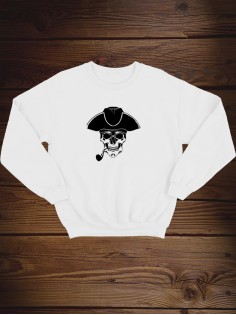 Свитшот женский с черепом базовый оверсайз с рисунком толстовка с принтом