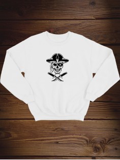 Свитшот женский с черепом базовый оверсайз с рисунком толстовка с принтом