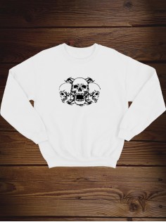 Свитшот женский с черепом базовый оверсайз с рисунком толстовка с принтом