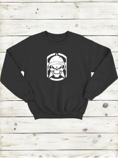 Свитшот женский с черепом базовый оверсайз с рисунком толстовка с принтом