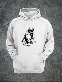 Худи с черепом женское толстовка с капюшоном с рисунком с принтом унисекс