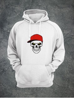 Худи с черепом женское толстовка с капюшоном с рисунком с принтом унисекс