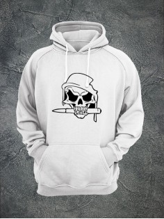 Худи с черепом женское толстовка с капюшоном с рисунком с принтом унисекс