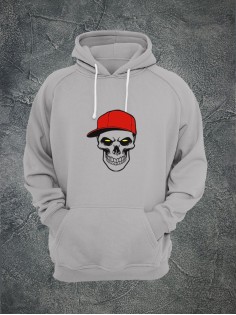 Худи с черепом женское толстовка с капюшоном с рисунком с принтом унисекс