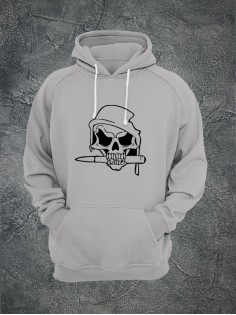 Худи с черепом женское толстовка с капюшоном с рисунком с принтом унисекс