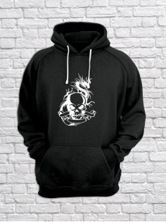 Худи с черепом мужское толстовка с капюшоном с рисунком с принтом унисекс