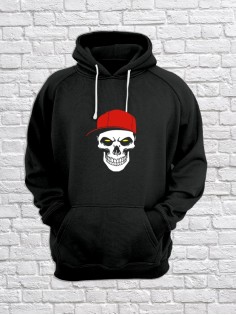 Худи с черепом мужское толстовка с капюшоном с рисунком с принтом унисекс