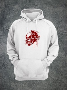 Худи с черепом мужское толстовка с капюшоном с рисунком с принтом унисекс