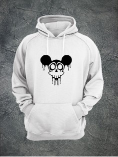 Худи с черепом мужское толстовка с капюшоном с рисунком с принтом унисекс