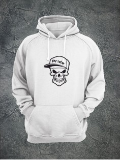 Худи с черепом мужское толстовка с капюшоном с рисунком с принтом унисекс