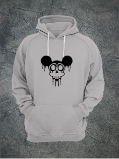 Худи с черепом мужское толстовка с капюшоном с рисунком с принтом унисекс