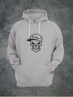 Худи с черепом мужское толстовка с капюшоном с рисунком с принтом унисекс