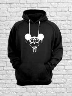 Худи с черепом мужское толстовка с капюшоном с рисунком с принтом унисекс