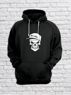 Худи с черепом мужское толстовка с капюшоном с рисунком с принтом унисекс