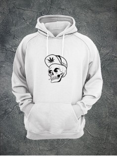 Худи с черепом мужское толстовка с капюшоном с рисунком с принтом унисекс