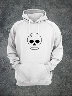 Худи с черепом мужское толстовка с капюшоном с рисунком с принтом унисекс