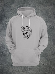 Худи с черепом мужское толстовка с капюшоном с рисунком с принтом унисекс