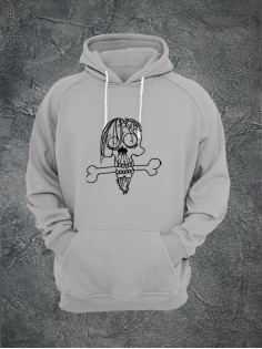 Худи с черепом мужское толстовка с капюшоном с рисунком с принтом унисекс