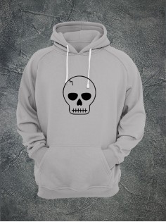Худи с черепом мужское толстовка с капюшоном с рисунком с принтом унисекс