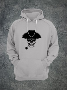 Худи с черепом мужское толстовка с капюшоном с рисунком с принтом унисекс