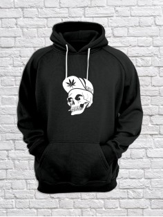 Худи с черепом мужское толстовка с капюшоном с рисунком с принтом унисекс