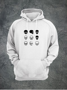 Худи с черепом мужское толстовка с капюшоном с рисунком с принтом унисекс