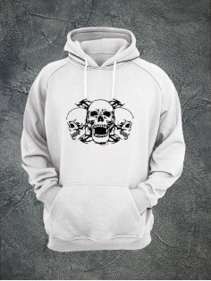Худи с черепом мужское толстовка с капюшоном с рисунком с принтом унисекс