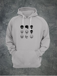 Худи с черепом мужское толстовка с капюшоном с рисунком с принтом унисекс